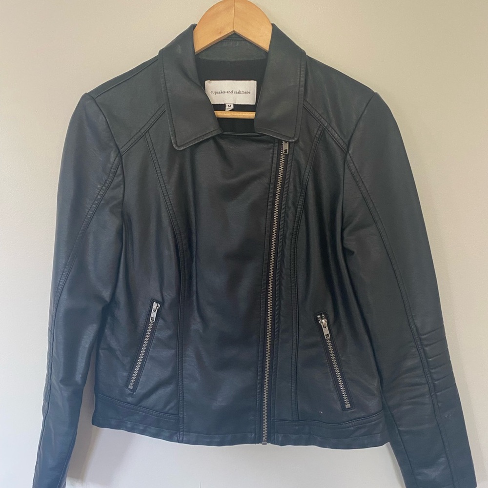 Cupcakes & Cashmere Black Leather Jacket